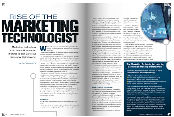 Chief Content Officer article: Rise of the Marketing Technologist