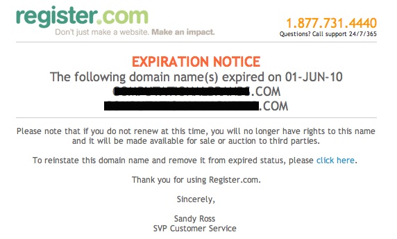 email from register.com